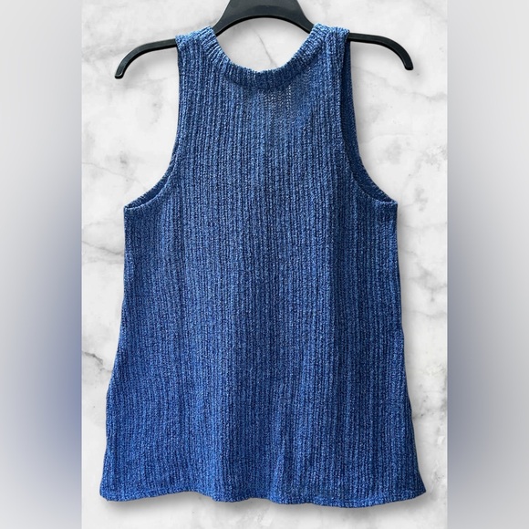 Cherish Royal Blue Knit V Neck Sweater Tank Soft Relaxed Fit Size S - Picture 4 of 9